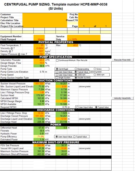 ansi centrifugal pump data sheet excel|pump calculation spreadsheet.